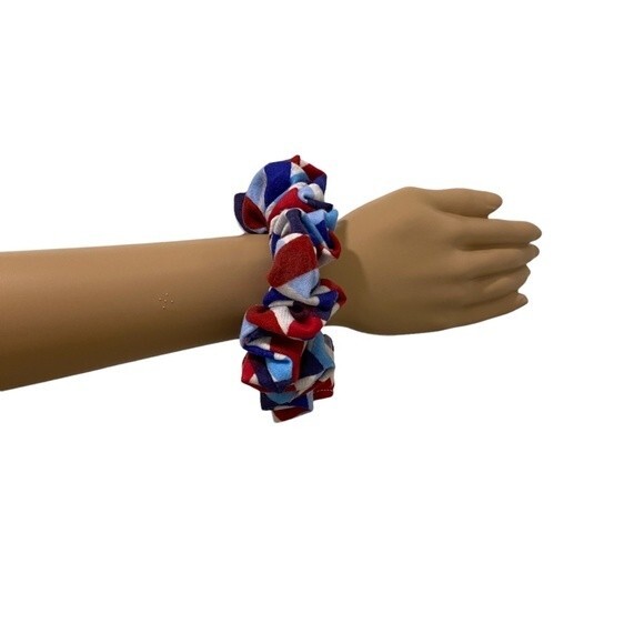 Hair Scrunchie. Mini (Small). Multicolor. Patriotic. 4th of July. Casual. Cute. - Picture 4 of 9